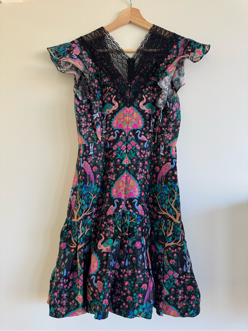 Sandro Silk and Lace Printed Dress